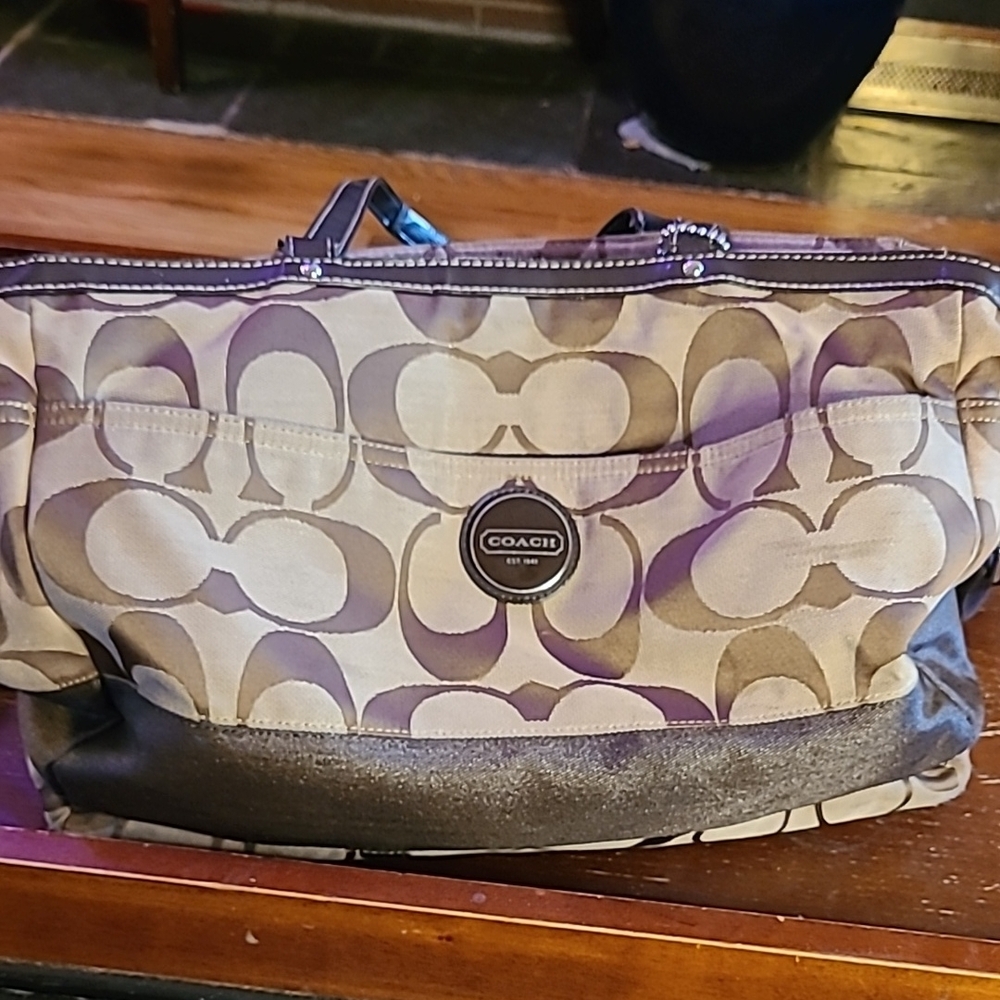 Coach Signature Beige Tote Bag